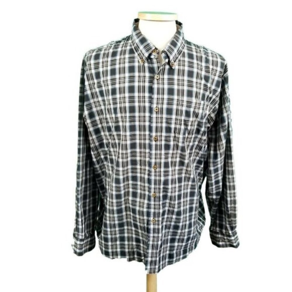 Wrangler Xl Multi Color Plaid Western Shirt Cotton Blend Wrinkle Resistant